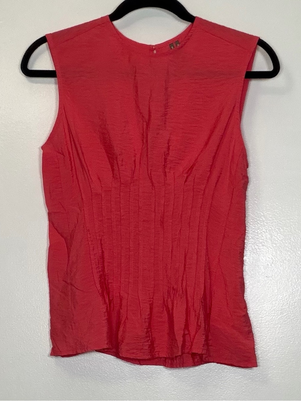 Anthropologie Sleeveless Red Pintuck Tank